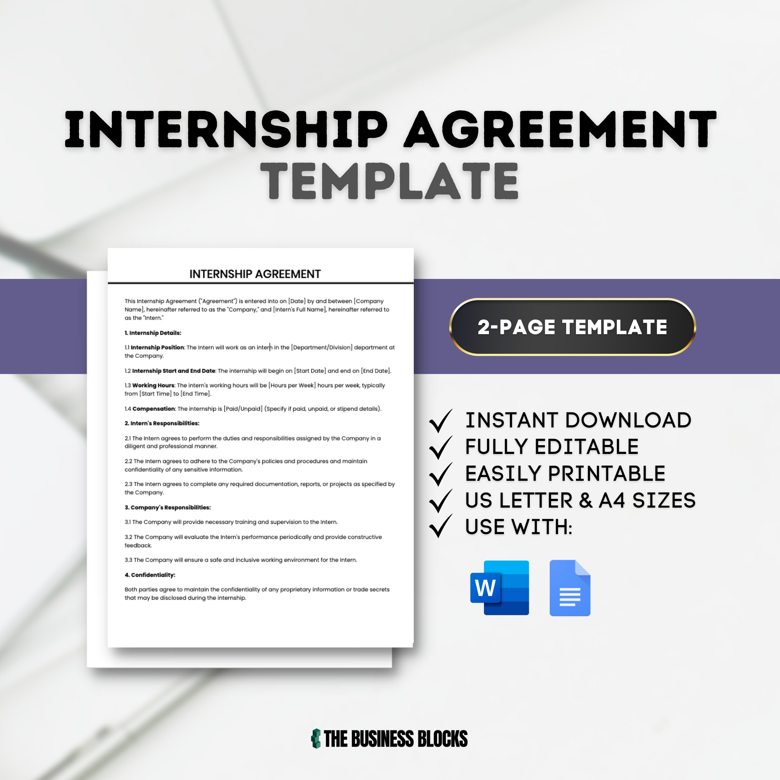 Internship Agreement Template Human Resources Internship Contract ...