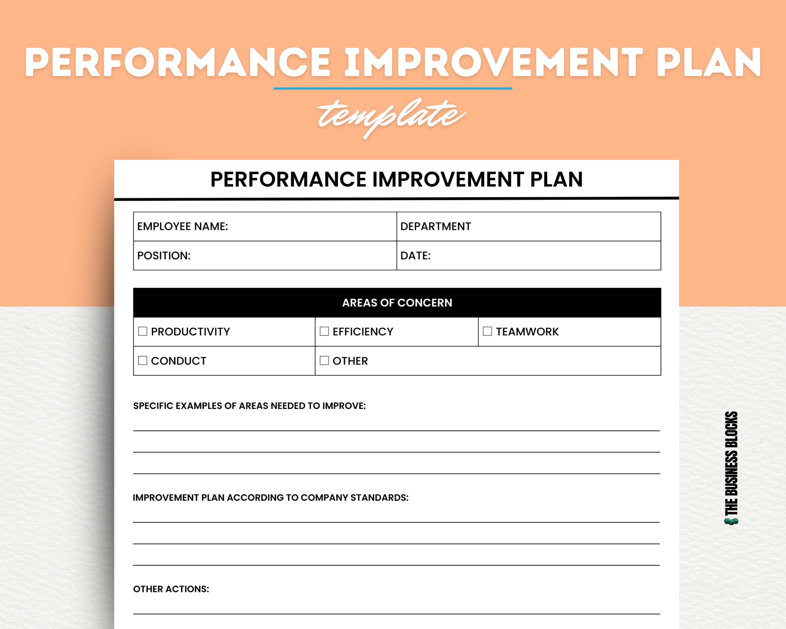 Performance Improvement Plan Template PIP Editable Etsy