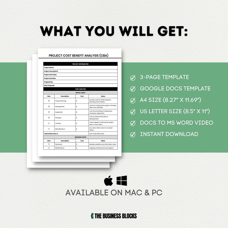 Project Cost Benefit Analysis Template: ROI & Financial Analysis ...