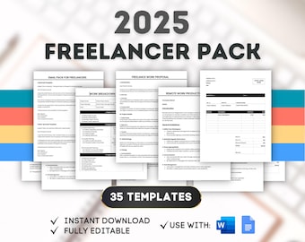 Freelancer Pack Document Templates Freelancer Toolkit Virtual Assistant Templates Remote Work Agreements Creative Freelancer Forms Bundle
