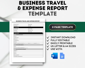 Business Travel Expense Report Template: Corporate Reimbursement Form (Google Docs, MS Word)