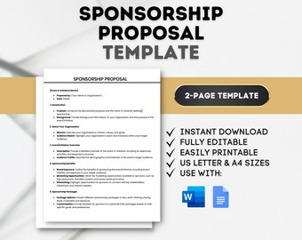 Szablon propozycji sponsoringu: edytowalny Pitch Deck (Dokumenty Google, MS Word)
