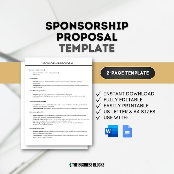 Sponsorship Proposal Template Sponsorship Pitch Deck Corporate Sponsorship Format Sponsorship Request Template Sponsorship Proposal Outline