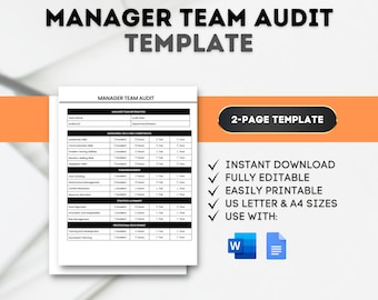 Manager Team Audit Template: HR Leadership Checklist (Google Docs, MS Word)