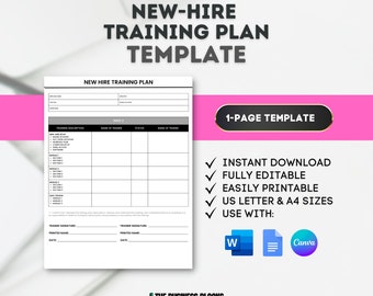 Employee Training Plan Template: Onboarding Checklist (Canva, Google Docs)