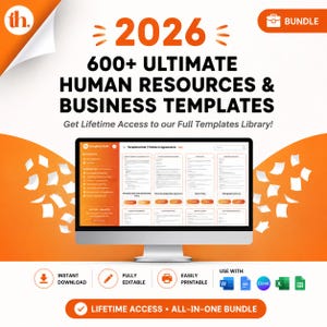 HR Templates Hub: 600+ HR Forms, Employee Handbook, Onboarding (Digital Download) image 1