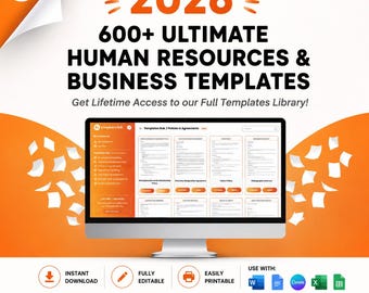HR Templates Hub: 600+ HR Forms, Employee Handbook, Onboarding (Digital Download)