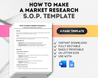 Plantilla de procedimiento operativo estándar de investigación de mercado: guía editable (Documentos de Google, MS Word)
