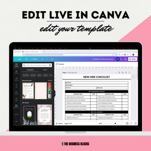 New Hire Checklist Template: Employee Onboarding HR (canva, Google Docs ...