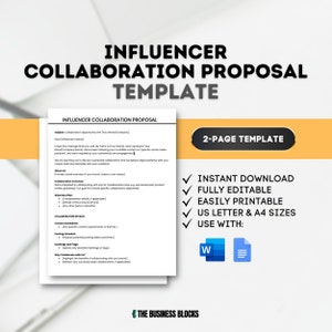 Mall för förslag till samarbete med influencers (Google Docs, MS Word)
