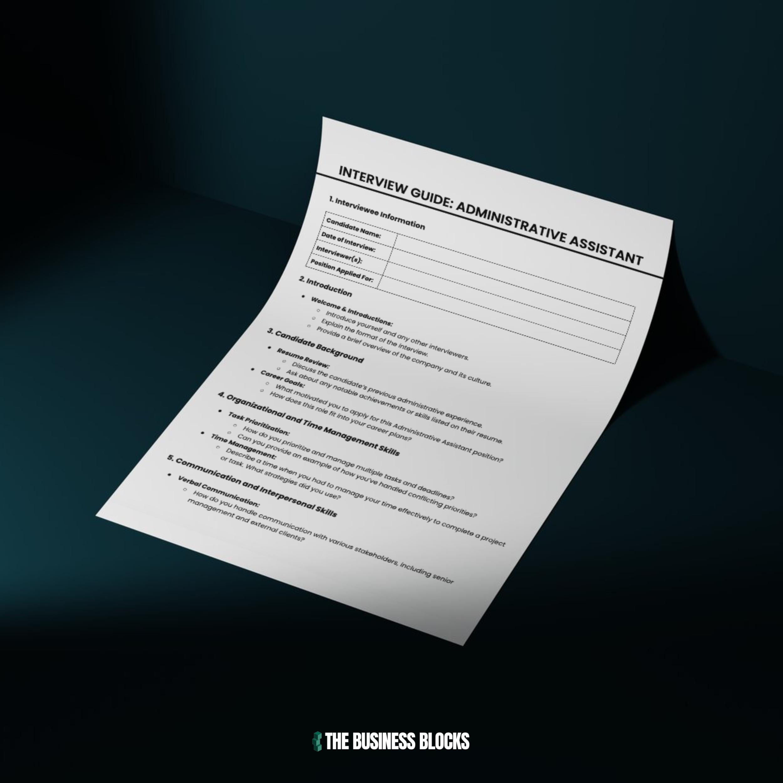 Admin Assistant Interview Guide Template (google Docs, MS Word) - Etsy