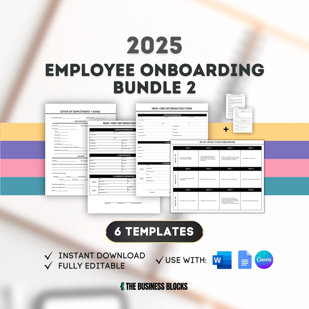 Employee Onboarding Template Bundle: HR Forms & New Hire Kit (canva ...