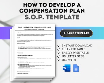 Compensation Plan SOP Template: Employee Salary & Benefits (Digital Download)