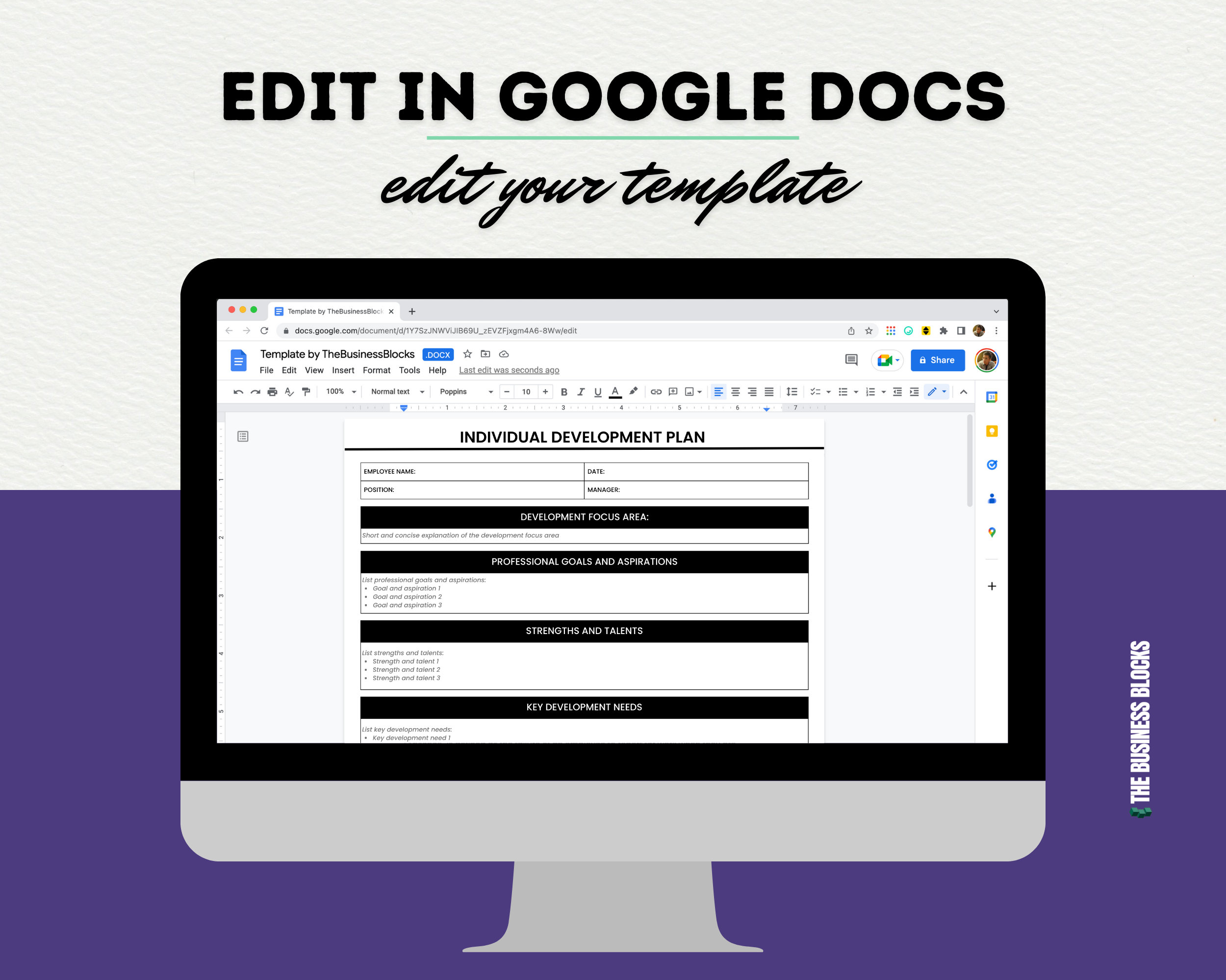 Individual Development Plan Template: Editable Canva & Google Docs ...