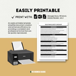 Solo Travel Safety Checklist Template: Editable Travel Tips (Digital Download) image 6