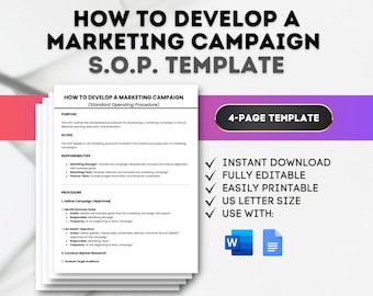 Marketing Campaign SOP Template: Editable Guide (Google Docs, MS Word)