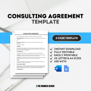 Consulting Agreement Template Consulting Services Contract Consultant Agreement Form Freelance Consultant Contract Small Business Templates