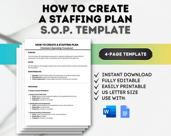 Staffing Plan SOP Template: Workforce Planning Guide (Google Docs, MS Word)