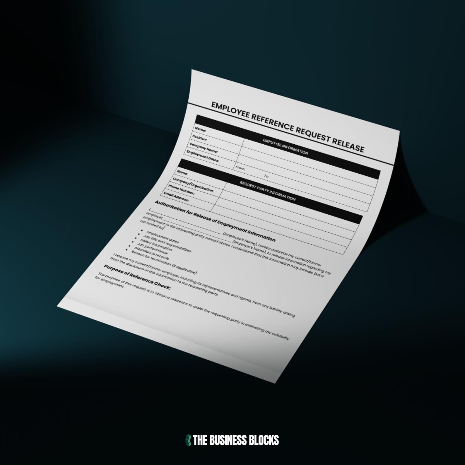 Employee Reference Request Release Template (google Docs, MS Word) - Etsy