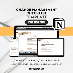 NOTION Change Management Checklist Template Change Control Checklist for Notion Change Management Process Organizational Project Change