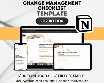 NOTION Change Management Checklist Template Change Control Checklist for Notion Change Management Process Organizational Project Change
