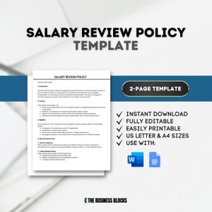 Sjabloon voor salarisbeoordelingsbeleid Human Resources Onboarding van medewerkers HR-sjablonen Werknemersovereenkomst Loonstructuur Salariscalculator Loonschaal