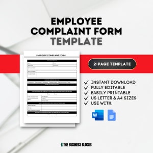 Employee Complaint Form Template Human Resources Employee Management Reporting Incidents & Issues Form Employee Feedback Work Place Issues