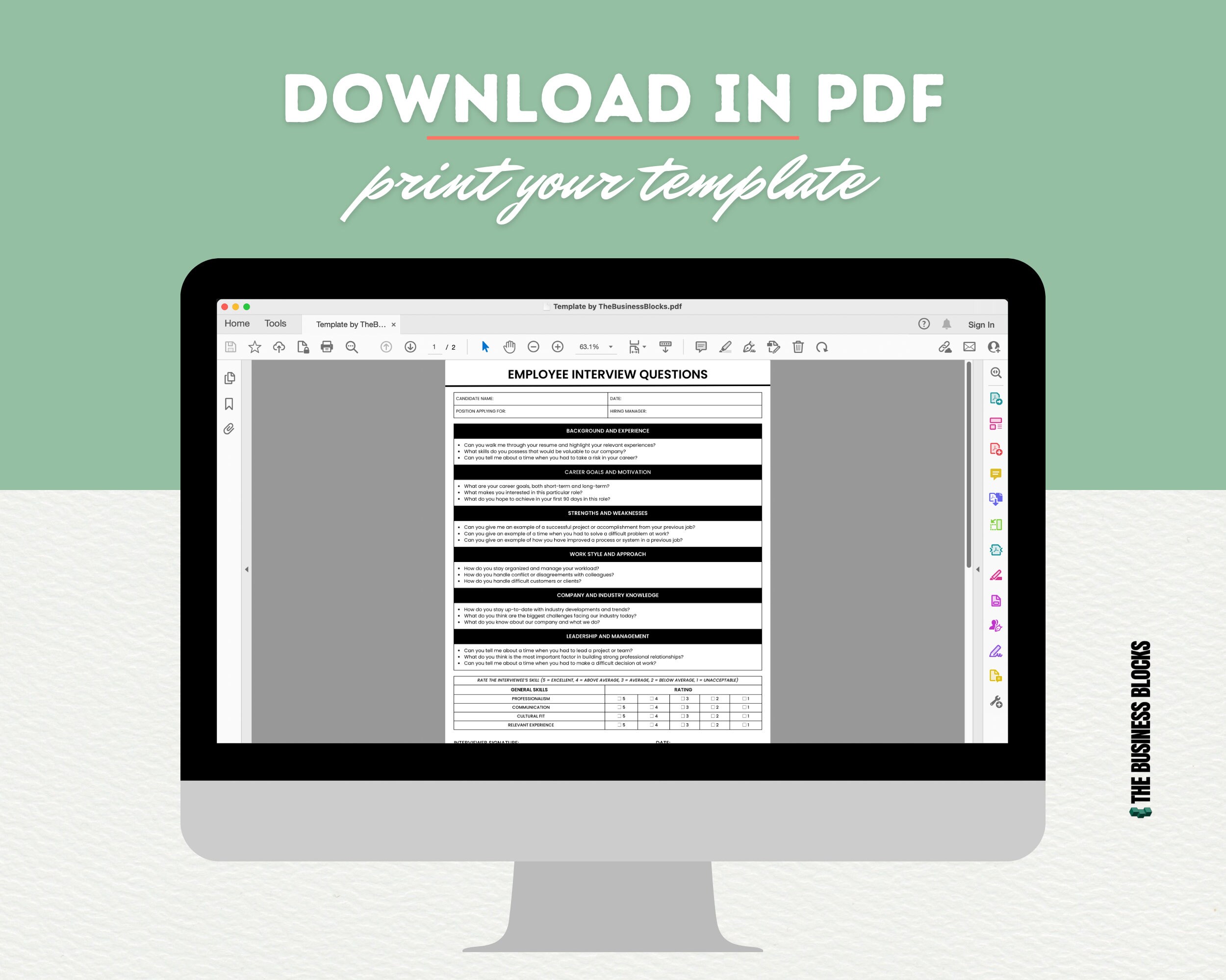 Job Interview Questions Template Interview Prep Interview Guide