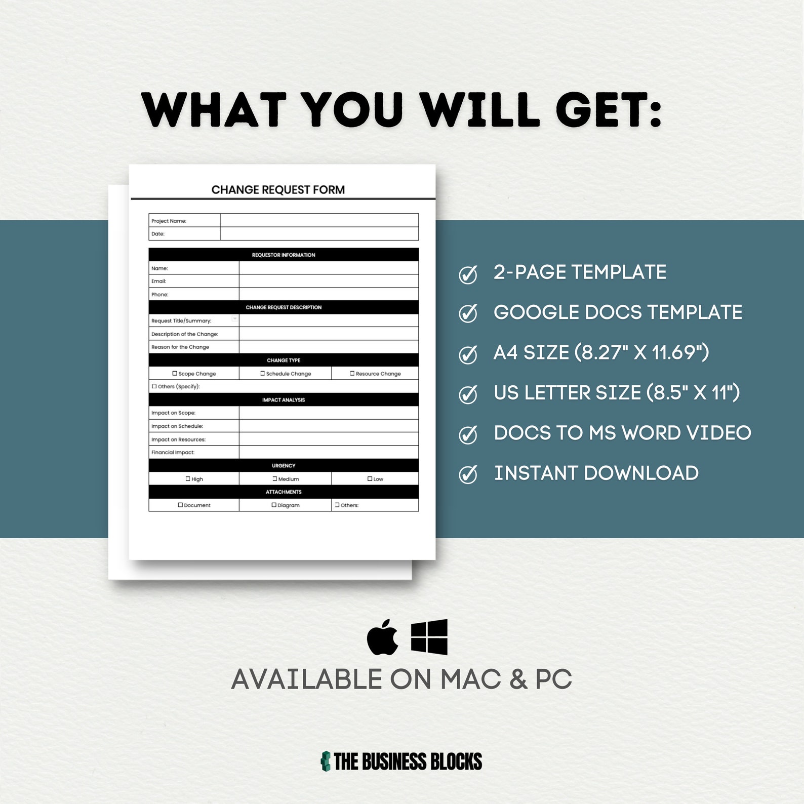 Change Request Form Template Project Management Task Tracker Small ...