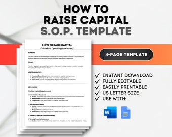 Capital Raising SOP Template: Business Funding Guide (Google Docs, MS Word)