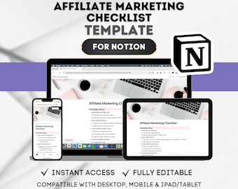 Sjabloon Notion Affiliate Marketing Checklist: stapsgewijze handleiding
