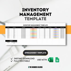 Inventory Management Template Stock Control Spreadsheet Inventory Tracking Template Warehouse Inventory Management Stock Management Excel
