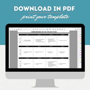 Employee Onboarding 30 60 90 Day Plan Template (canva, Google Docs ...