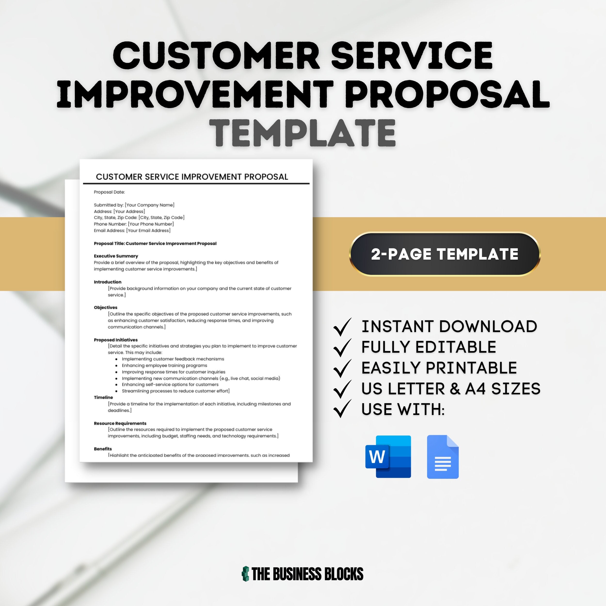 Customer Service Improvement Proposal Template Customer Service Enhancement Plan Customer Service Strategy Proposal Customer Service QA Plan