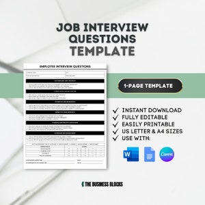 Job Interview Questions Template Interview Prep Interview Guide Employee Interview Questions Interview Hiring Job Interview Template