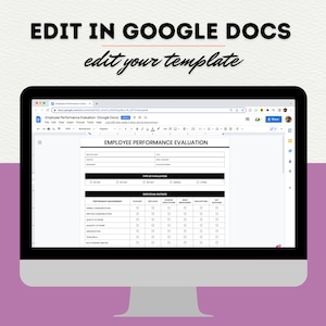 Employee Performance Review Template: Editable HR Form (canva, Google ...