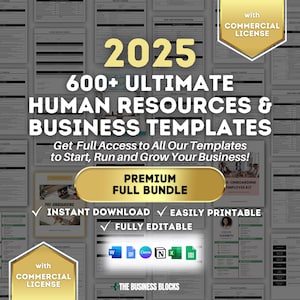 COMMERCIAL LICENSE Human Resources Templates HR Forms Employee Onboarding Template Employee Handbook Template New Employee Checklist