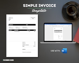 Editable Invoice Template for Word: Small Business Bookkeeping (Instant Download)