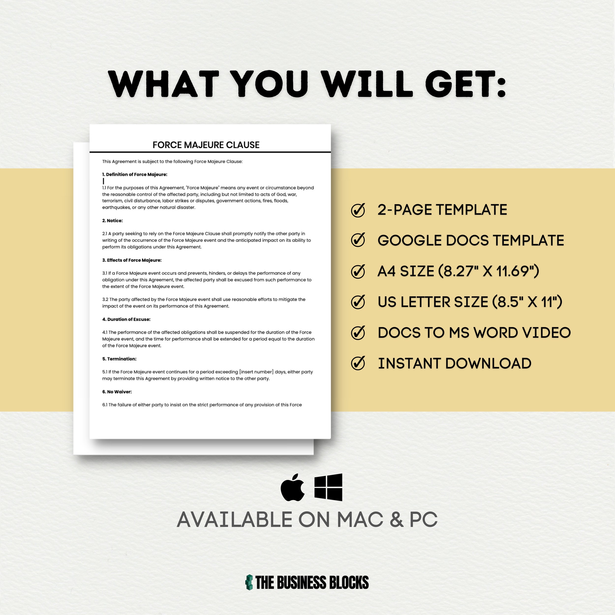 Force Majeure Clause Template Business Interruption Clause Template Force Majeure Clause Template Business Interruption Clause Template