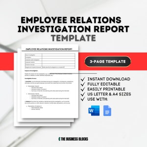 Employee Relations Report Template Etsy Employee Relations Report Template Etsy