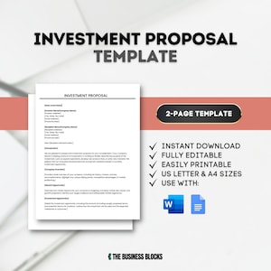 Sjabloon investeringsvoorstel: zakelijke pitch (Google Docs, MS Word)