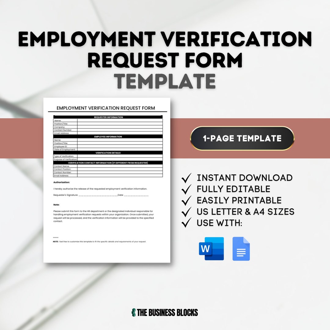 Employment Verification Request Form Template Employment Confirmation ...