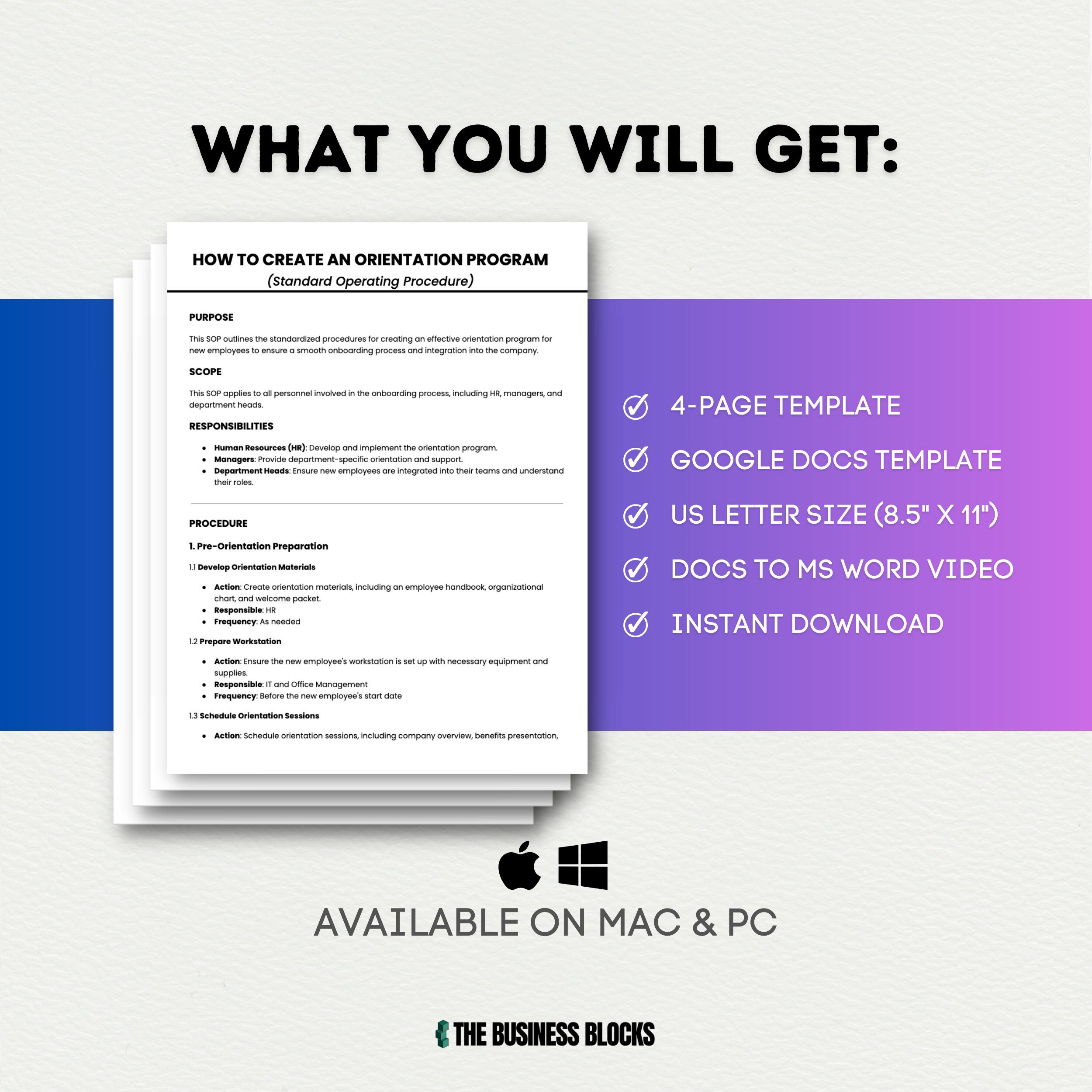 How to Create an Orientation Program SOP Template New Hire Orientation ...