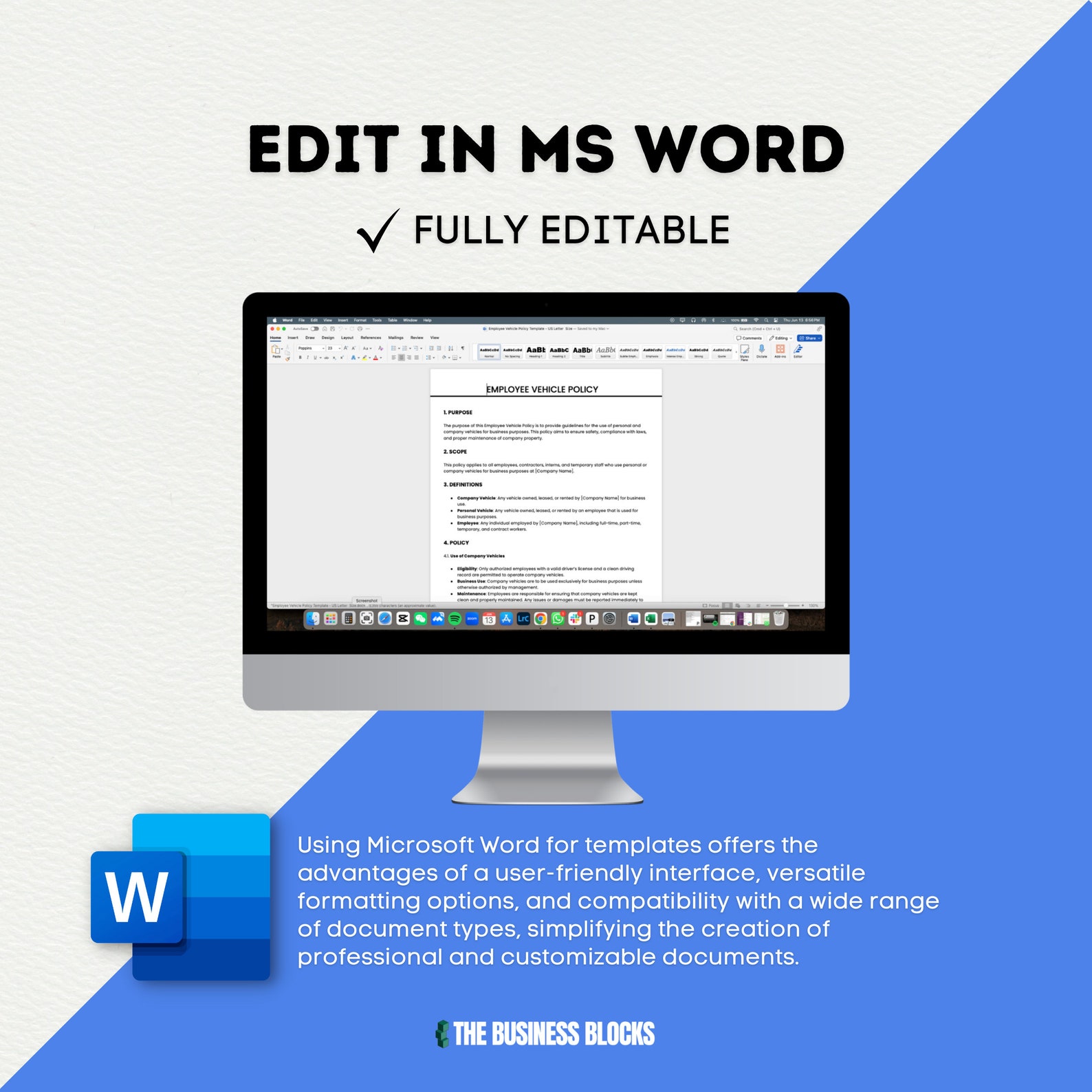 Employee Vehicle Policy Template: Company Car Use (google Docs, MS Word ...
