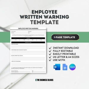 Employee Warning Notice Hr Forms Employee Corrective Action Form Business Hr Workplace Regulations Warning Form Employee Poor Performance