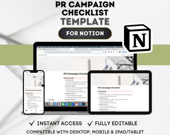 Notion PR Campaign Checklist Template: Public Relations Guide