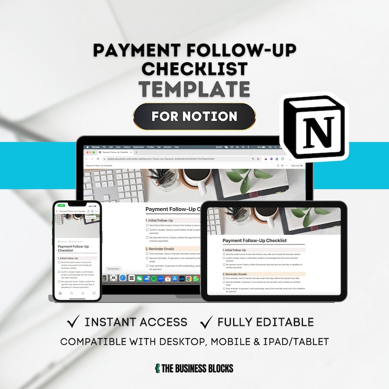 NOTION Payment Follow-up Checklist Template - Etsy