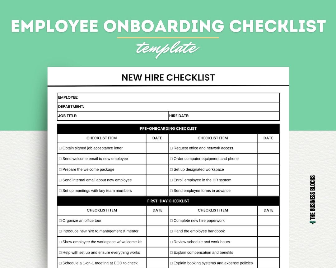New Hire Checklist Employee Onboarding Checklist Employee Job Etsy New Hire Checklist Employee Onboarding Checklist Employee Job Etsy