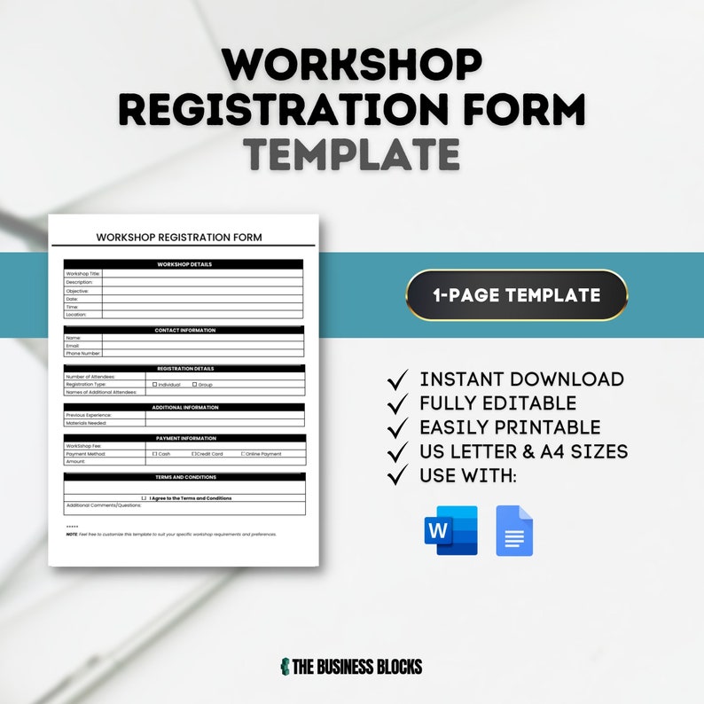 Workshop Registration Form Seminar Registration Workshop Sign-up Form ...