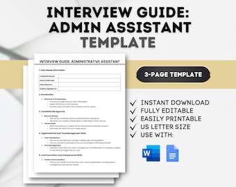 Sjabloon interviewgids beheerdersassistent (Google Documenten, MS Word)